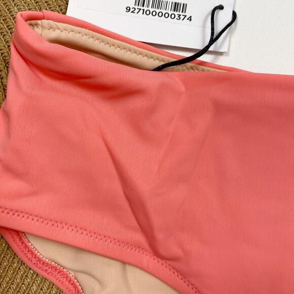 SOLID & STRIPED Grace Full Coverage Side Tie Coral Bikini Swim Bottom - Picture 3 of 9